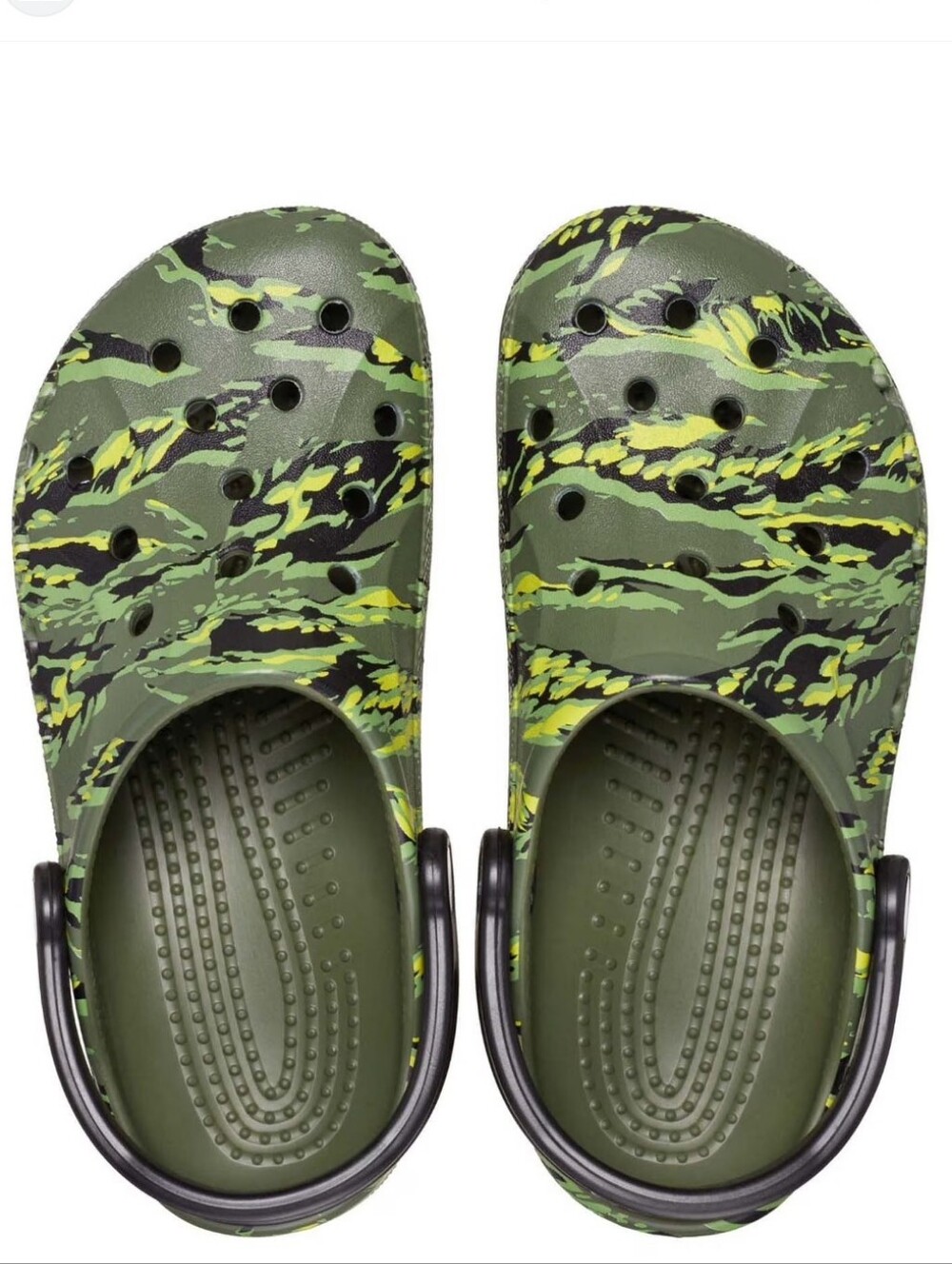 Crocs Adult Unisex Baya Seasonal Printed Clog Tiger Camo Green Yellow. NWT